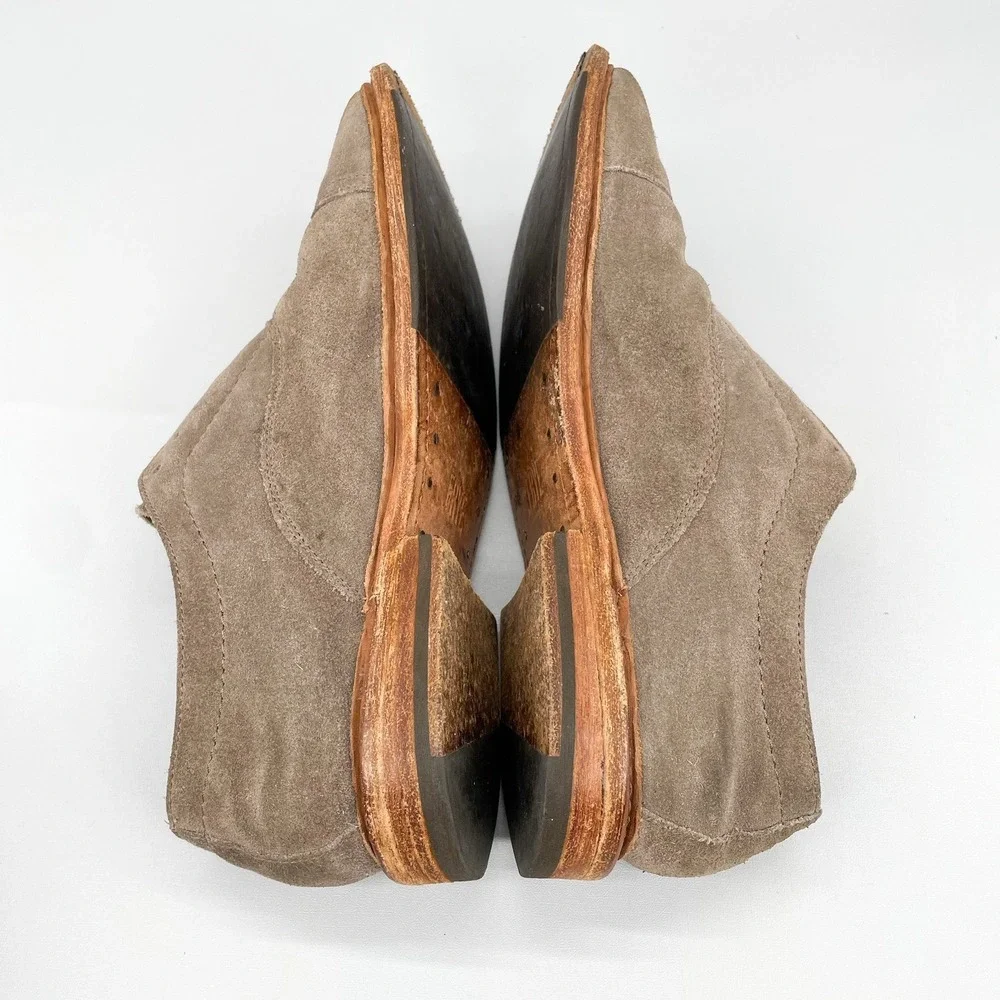 Frye Mens 7D Paul Bal‎ Cap Toe Oxfords Shoes Gray Suede Casual Slip On Loafer